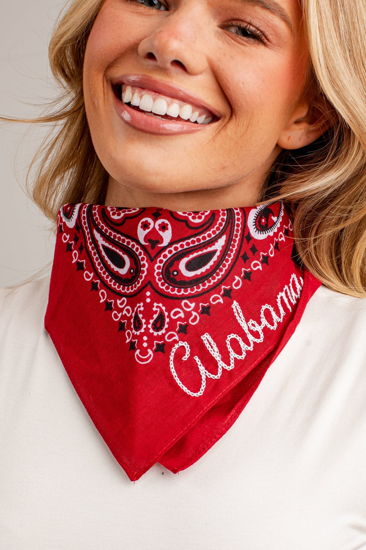 Burgundy Alabama Embroidered Bandana