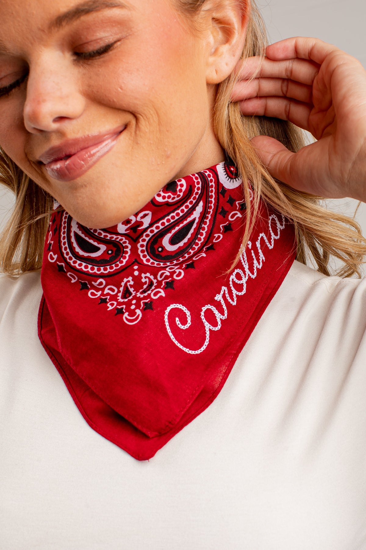 Burgundy Carolina Embroidered Bandana