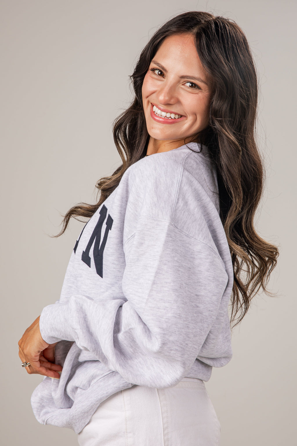 Destin Patch Heather Grey Relaxed Sweatshirt