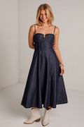 All Eyes On Denim Midi Dress