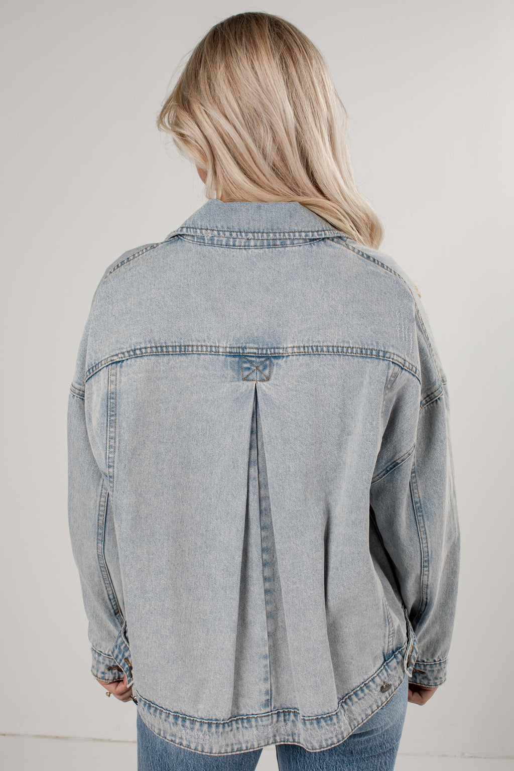 Downtown Denim Oversized Light Wash Jacket