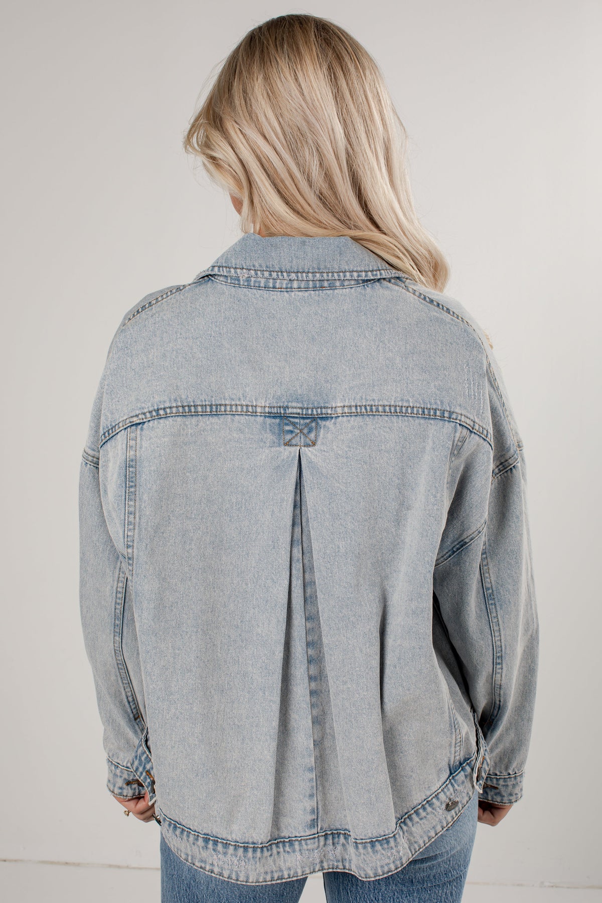Downtown Denim Oversized Light Wash Jacket