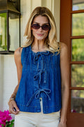 Blue Ridge Tie Front Denim Vest