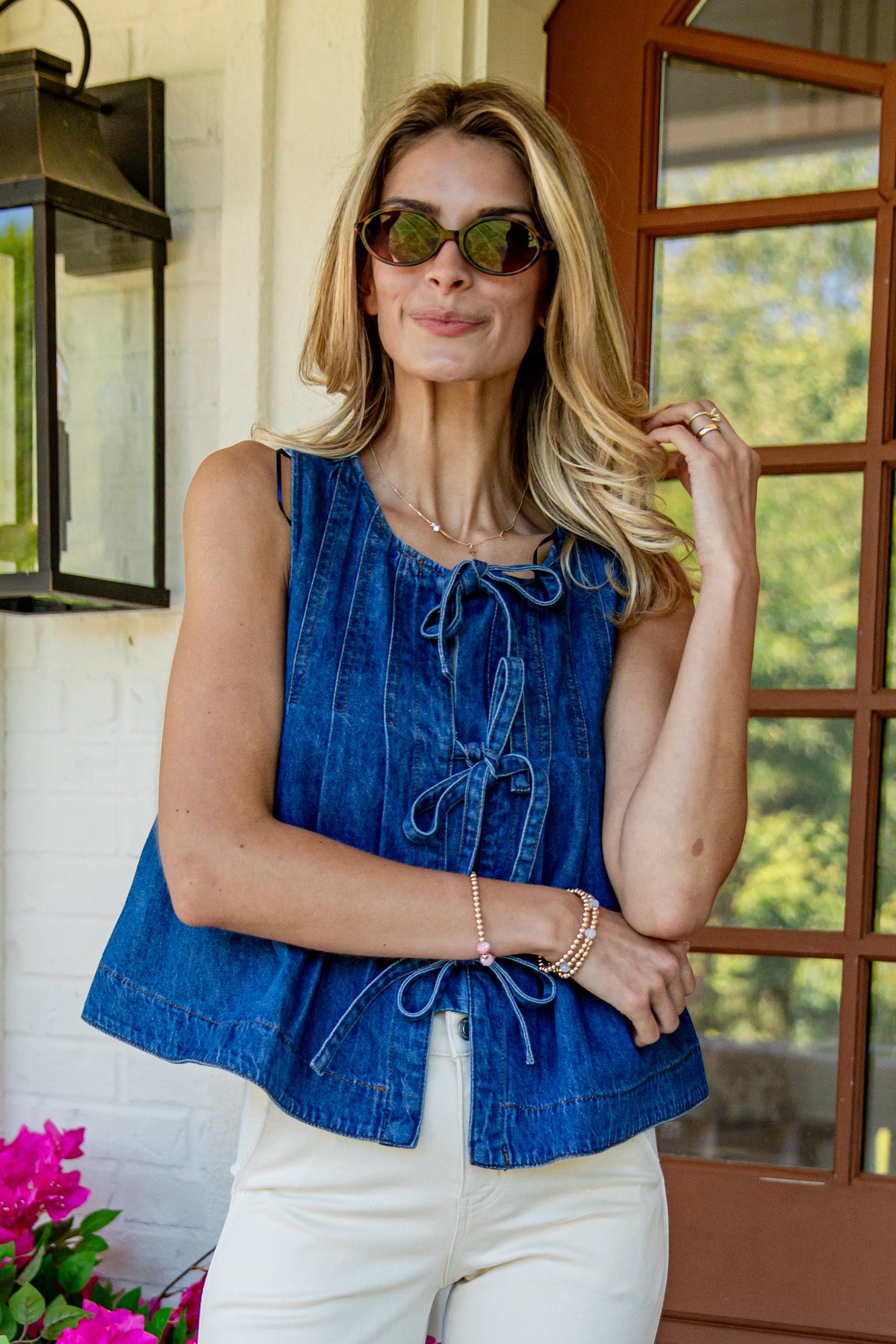 Blue Ridge Tie Front Denim Vest