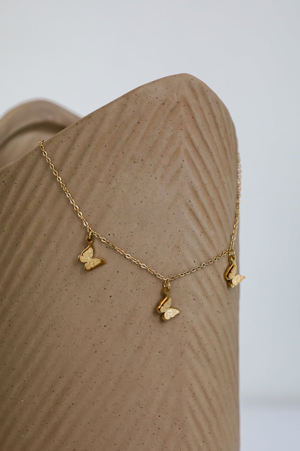Ariana Gold Butterfly Charm Anklet