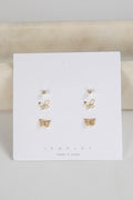 Brooke Gold Butterfly Stud Earrings Set