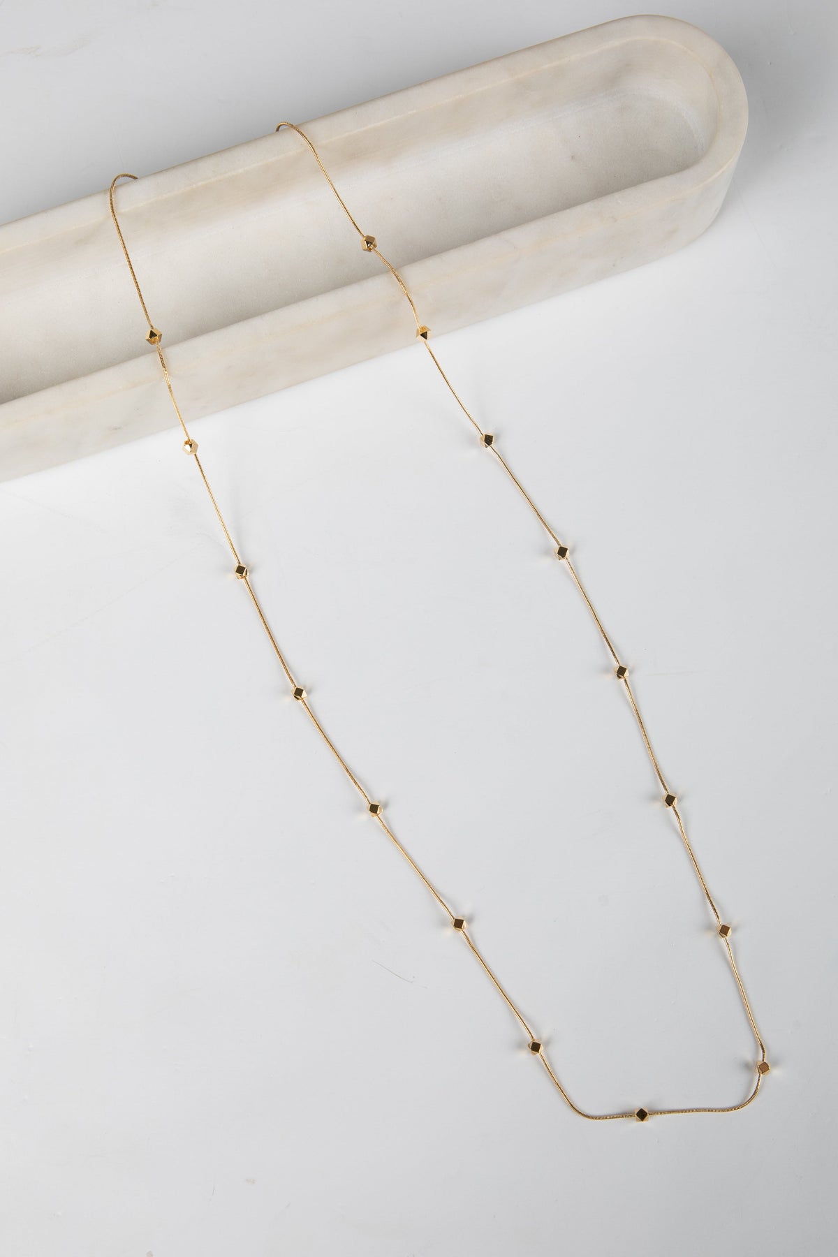 Alyssa Gold Beaded Chain Necklace