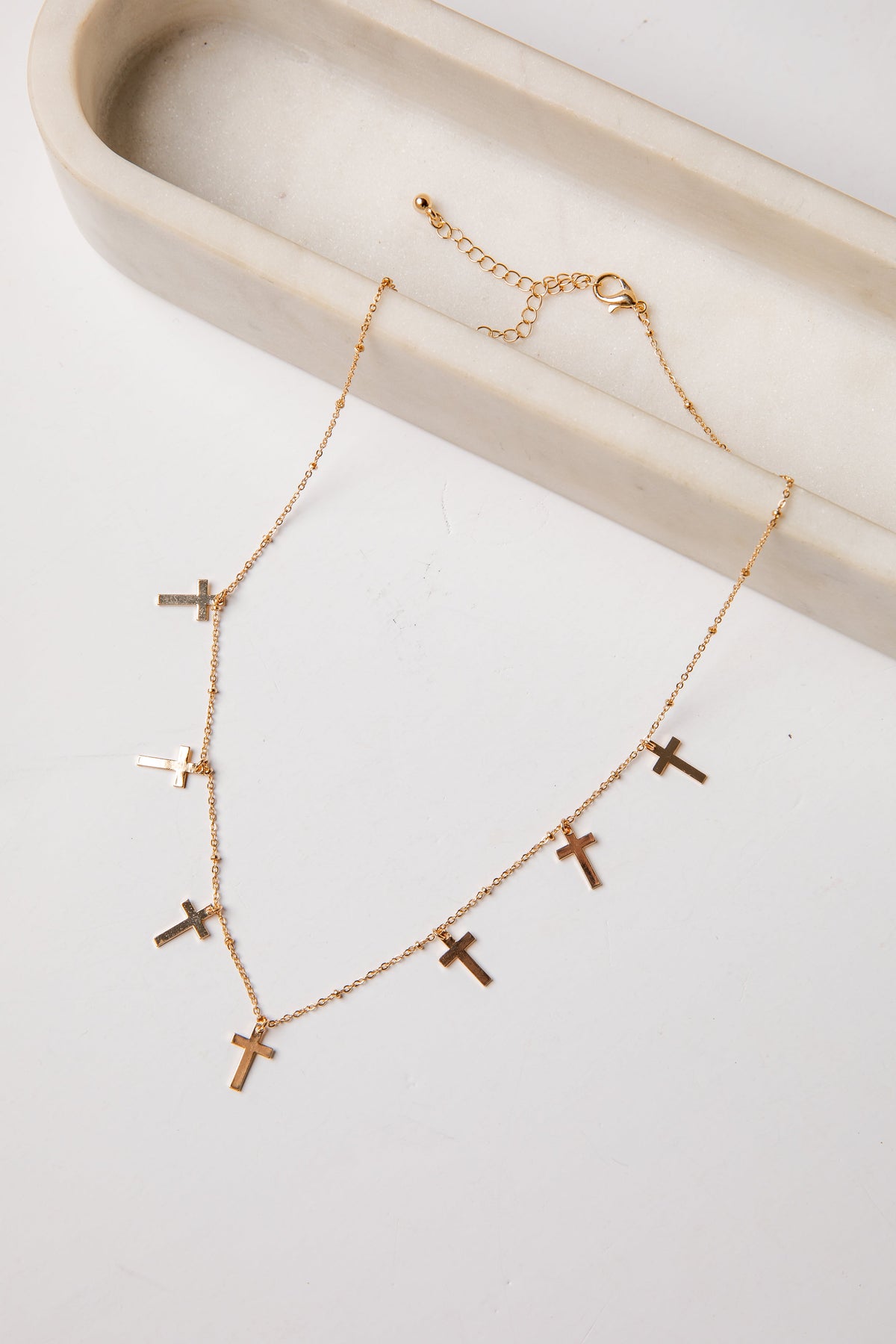 Amy Gold Cross Charm Necklace