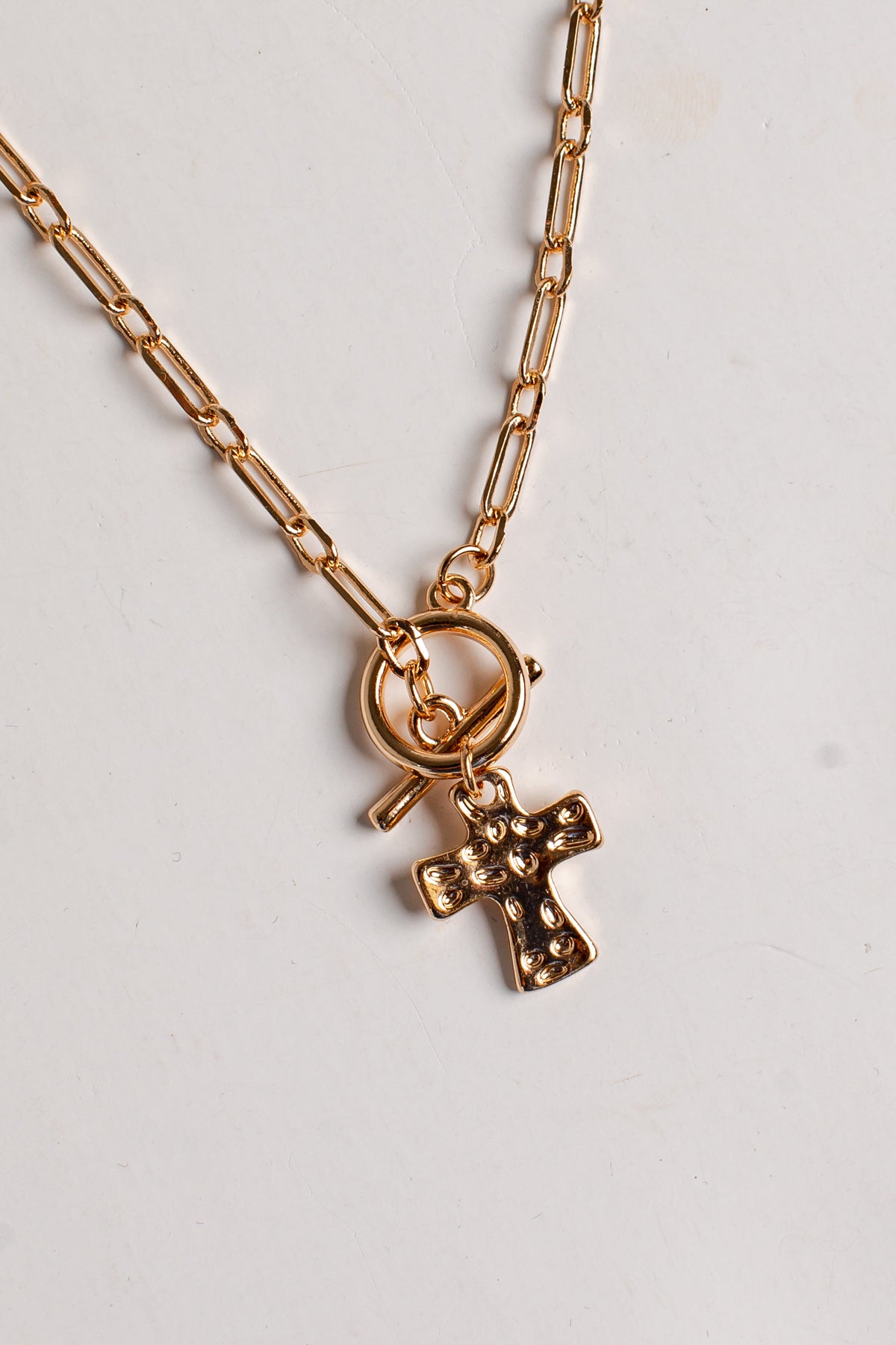 Callie Cross Pendant Gold Necklace