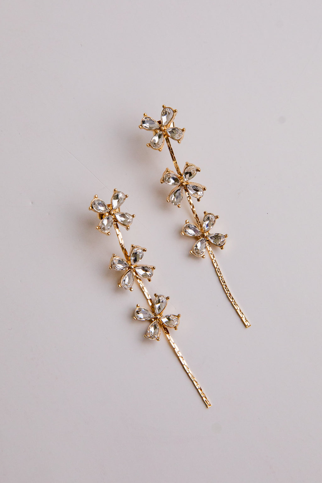 Blakely Bloom Gold Crystal Drop Earrings