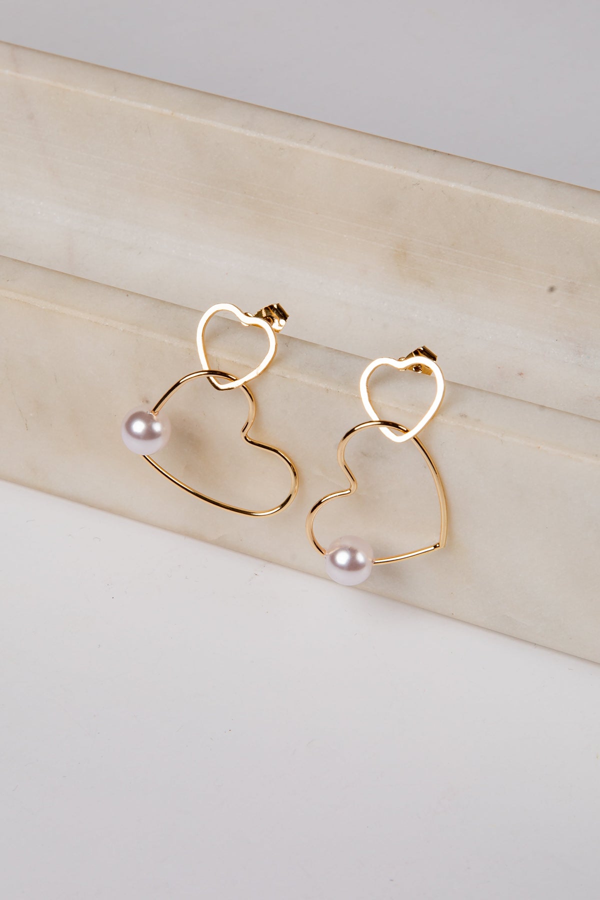 Cydney Gold Heart Hoop Earrings