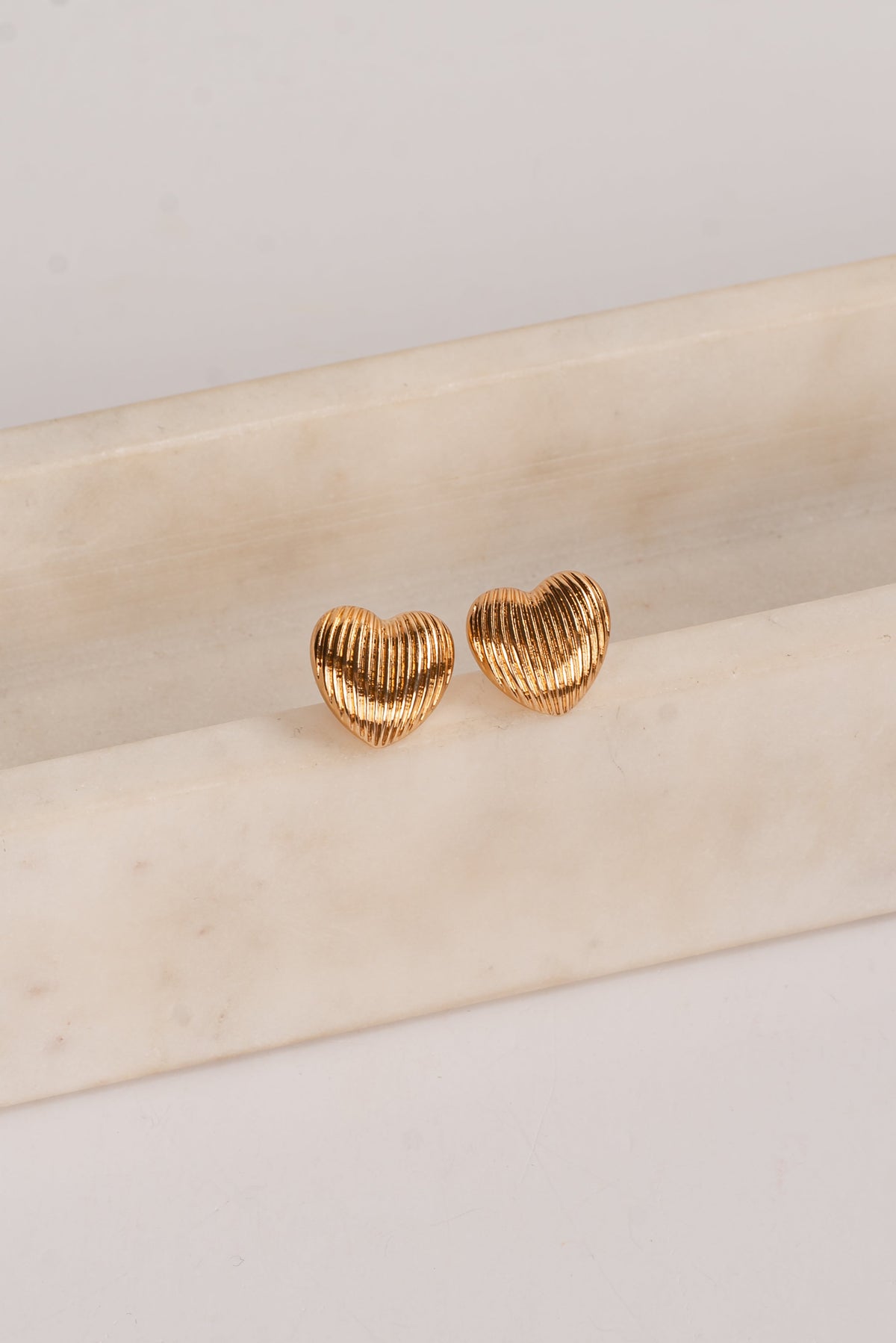 Camryn Gold Heart Stud Earrings