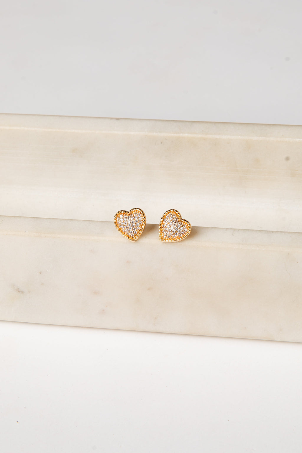 Cecily Gold Heart Stud Earrings