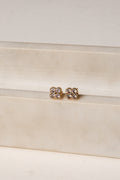 Chasiti Gold Rhinestone Quatrefoil Earrings