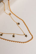 Brooklyn Gold Star Layered Chain Necklace