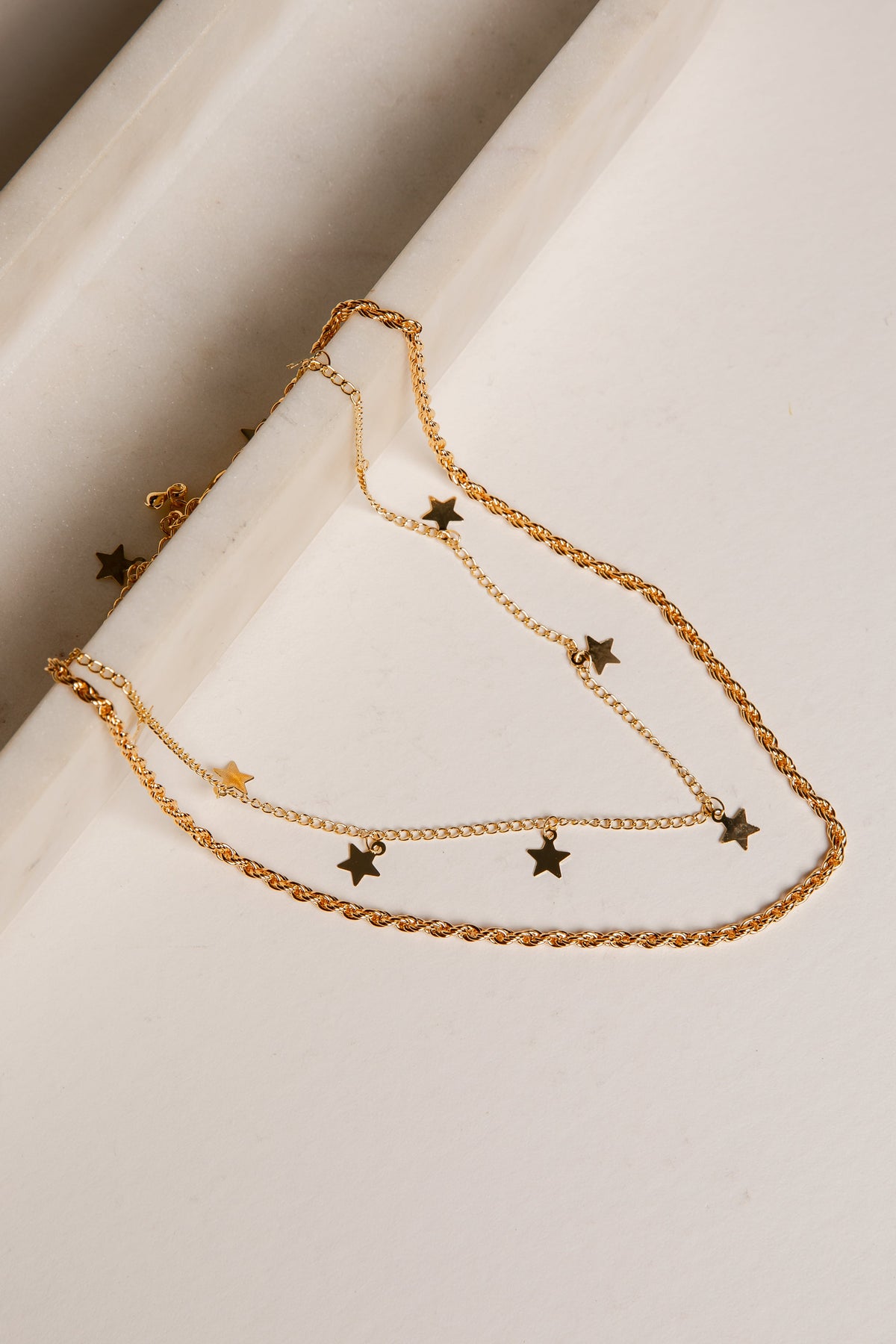 Brooklyn Gold Star Layered Chain Necklace