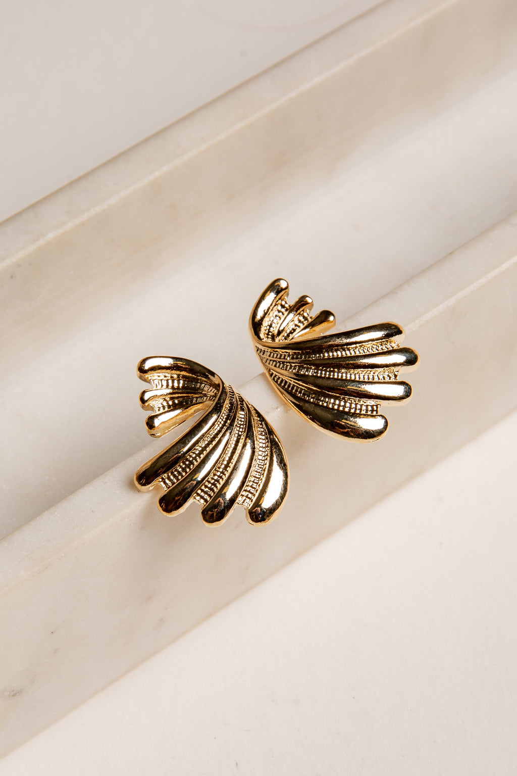 Alaina Gold Statement Stud Earrings