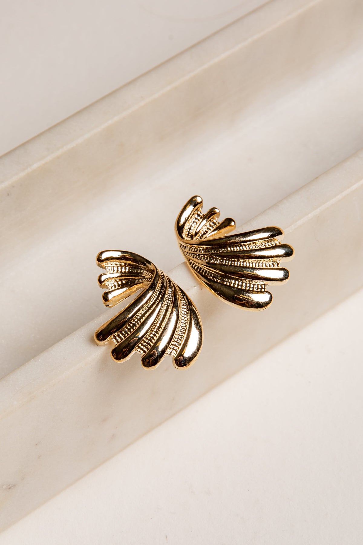 Alaina Gold Statement Stud Earrings
