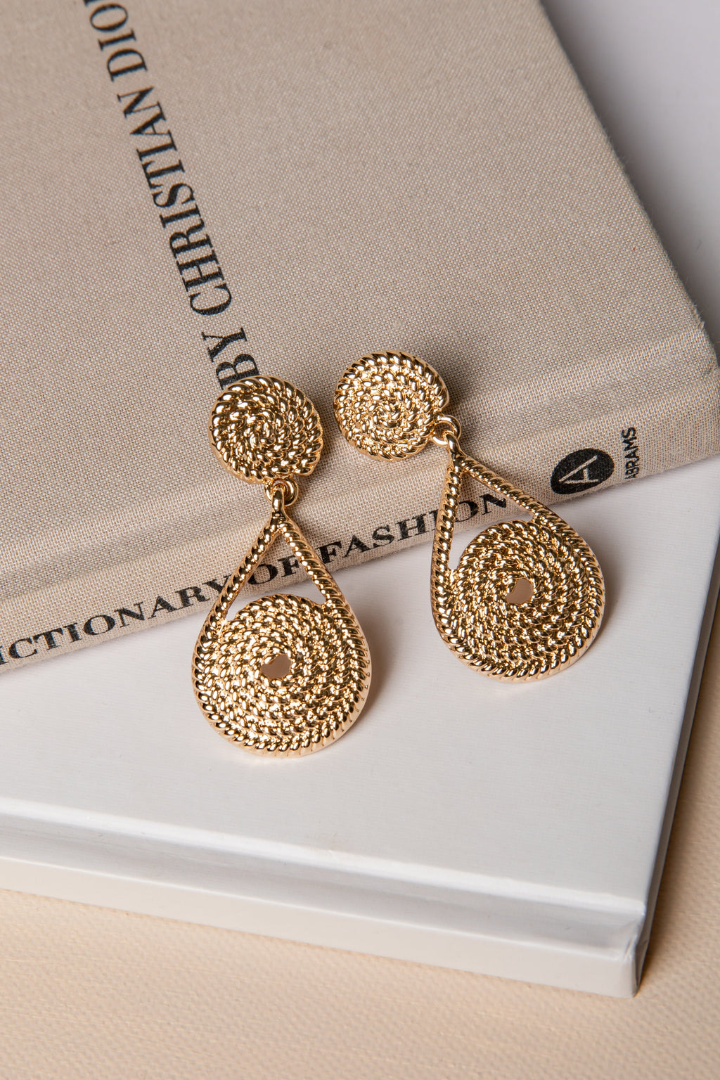 Anna Kate Textured Gold Drop Earrings