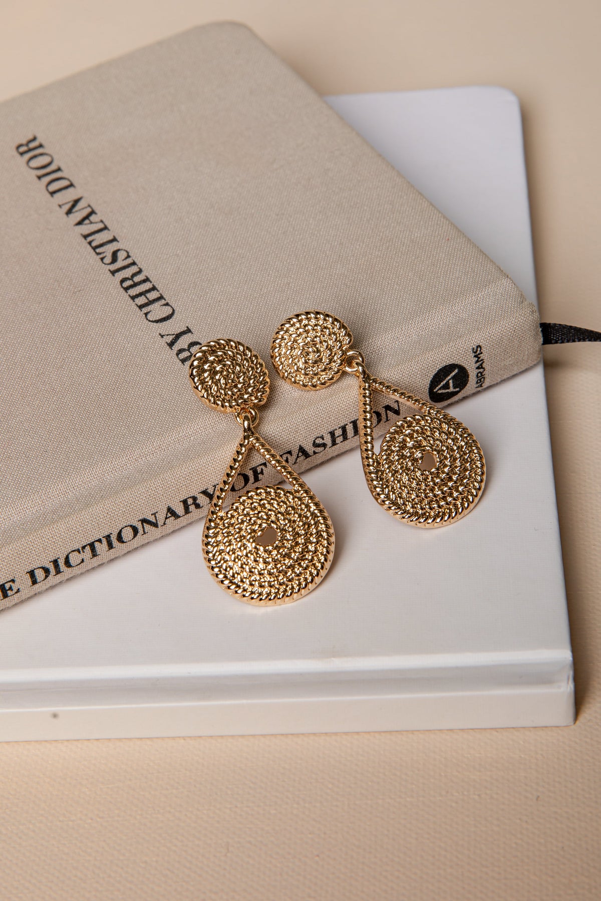 Anna Kate Textured Gold Drop Earrings