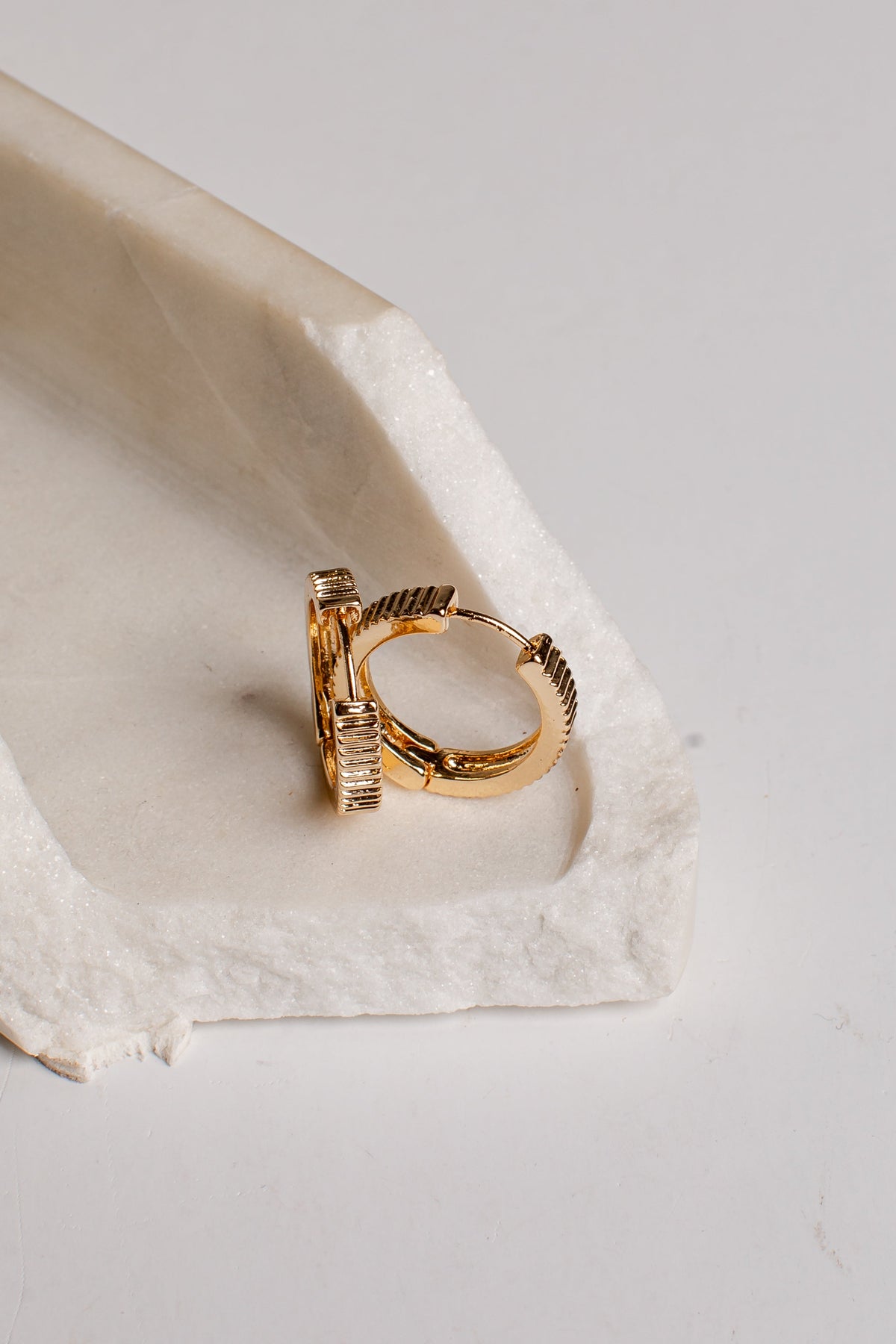 Demi Gold Textured Hoop Earrings