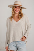 Back Story Grey Oversized Knit Top