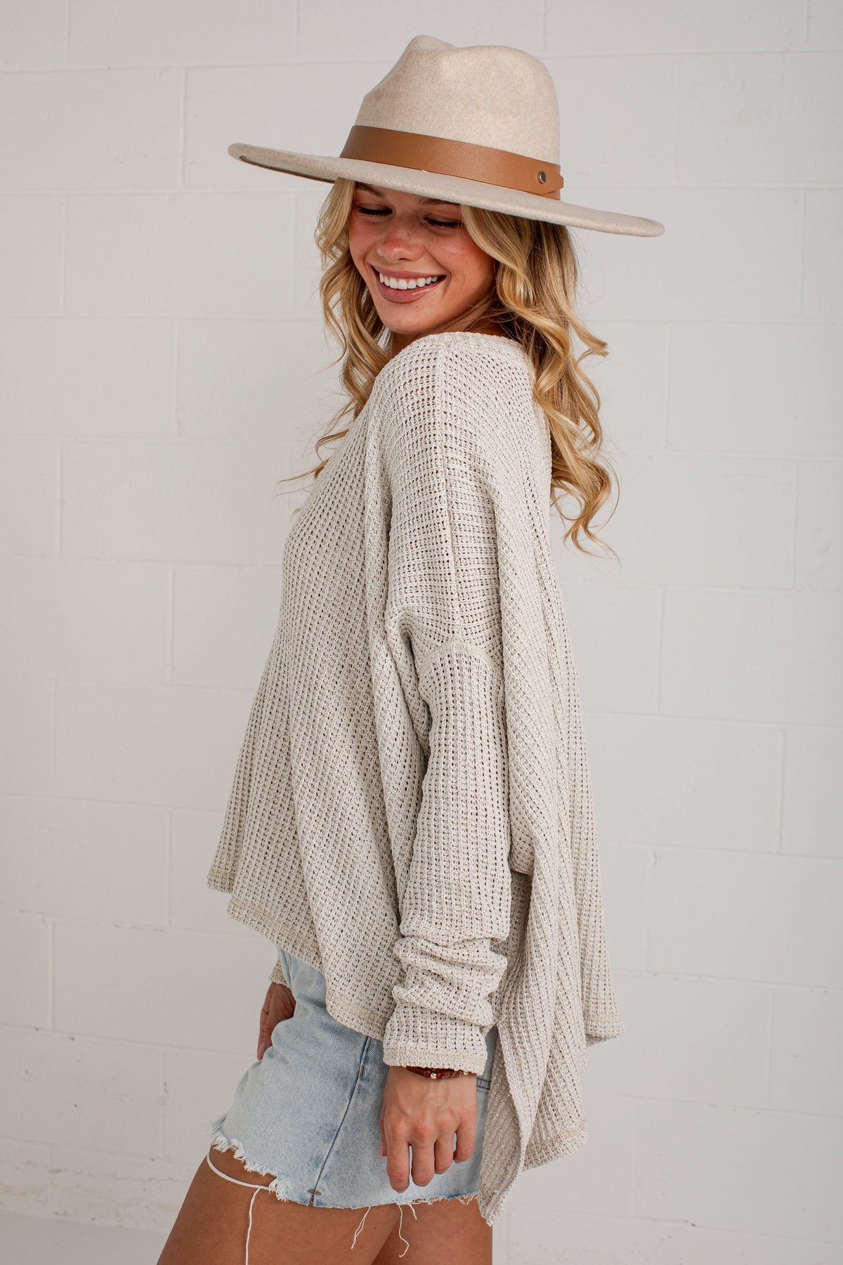Back Story Grey Oversized Knit Top