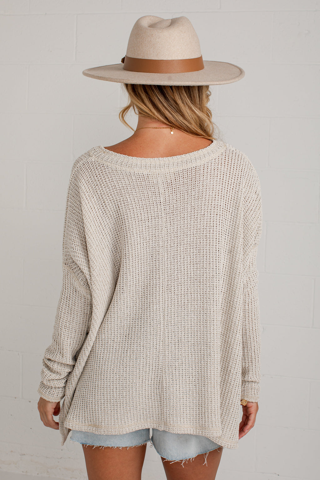 Back Story Grey Oversized Knit Top