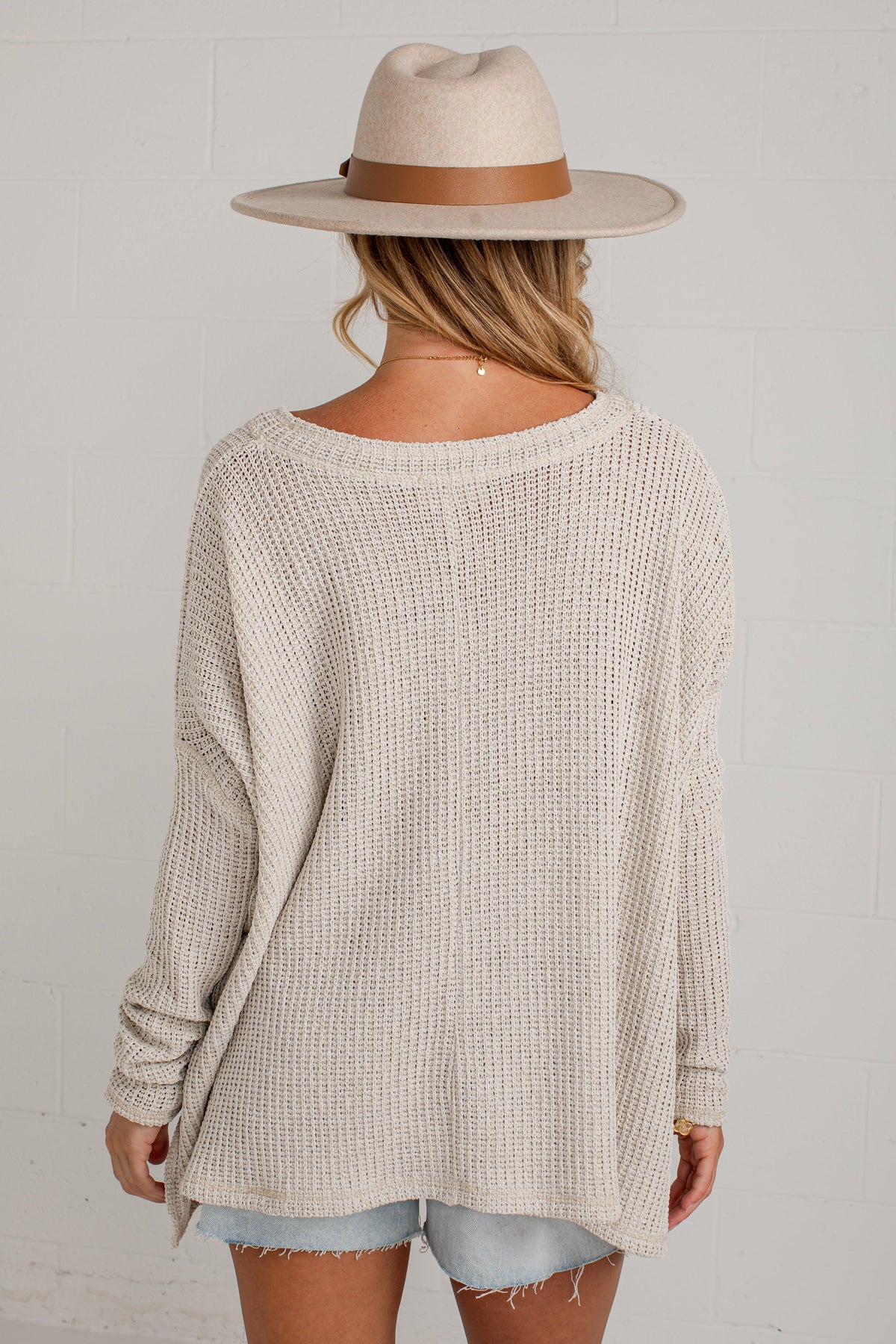Back Story Grey Oversized Knit Top