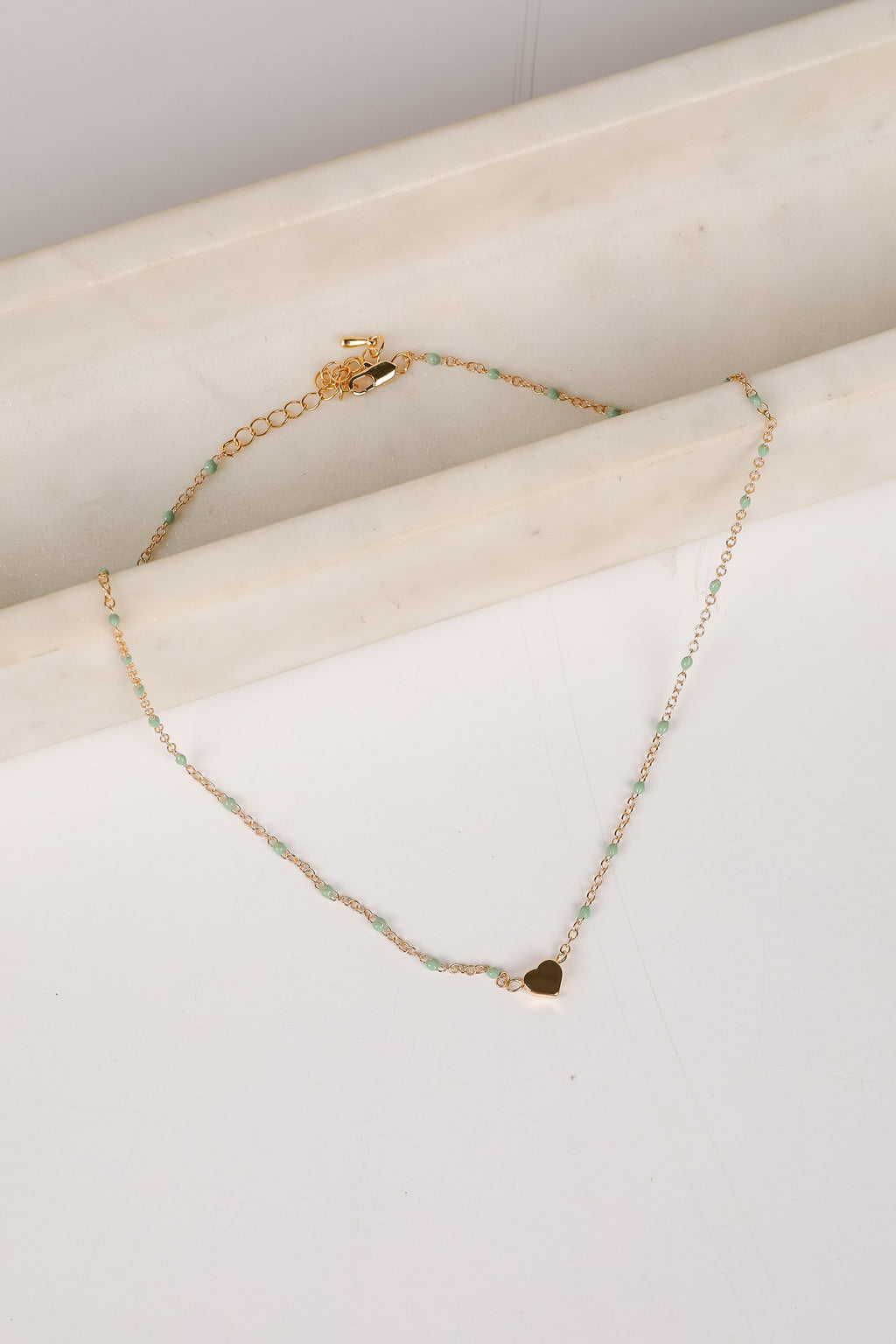 Blaire Beaded Heart Charm Necklace