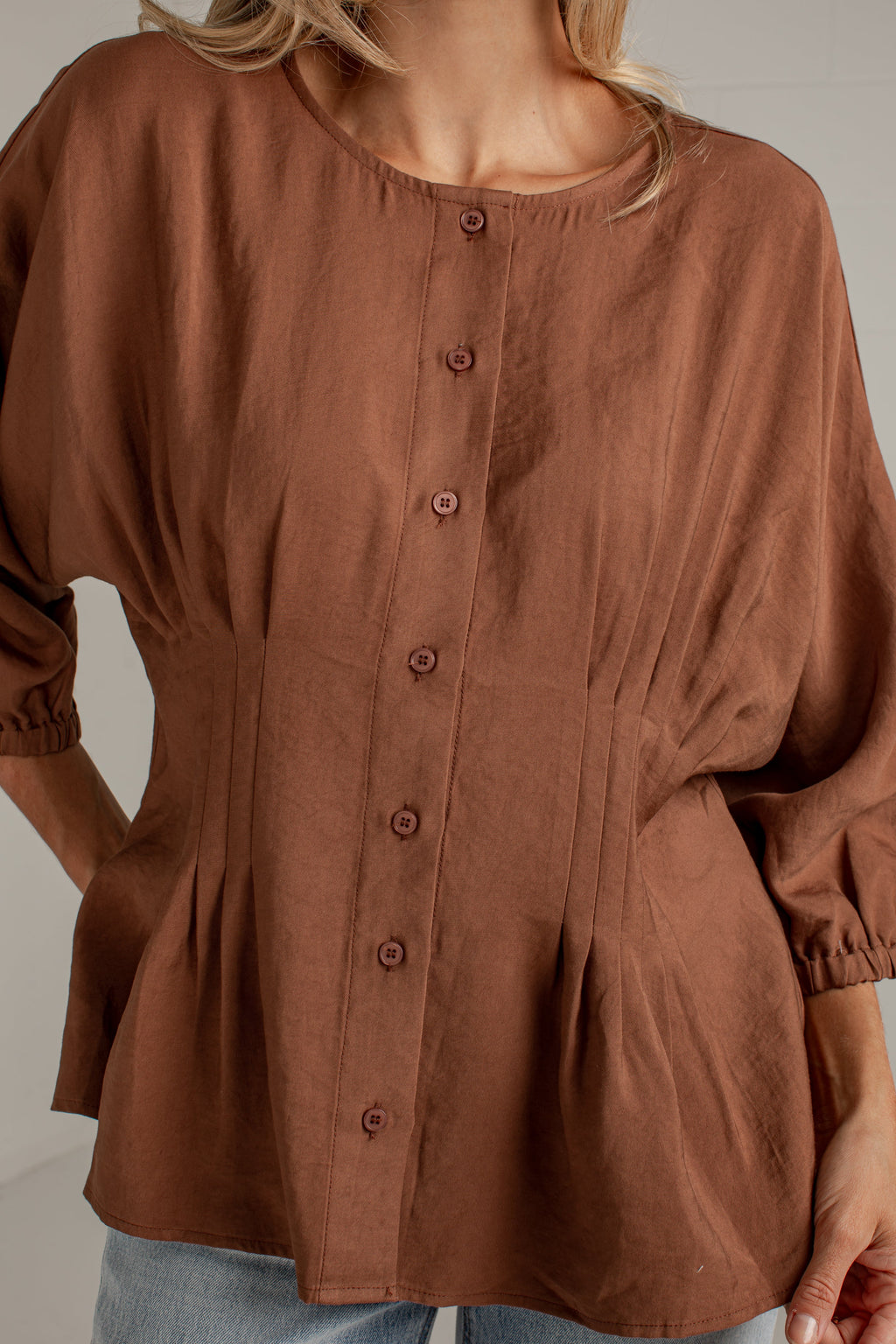 Chic Impression Peplum Button-Front Blouse