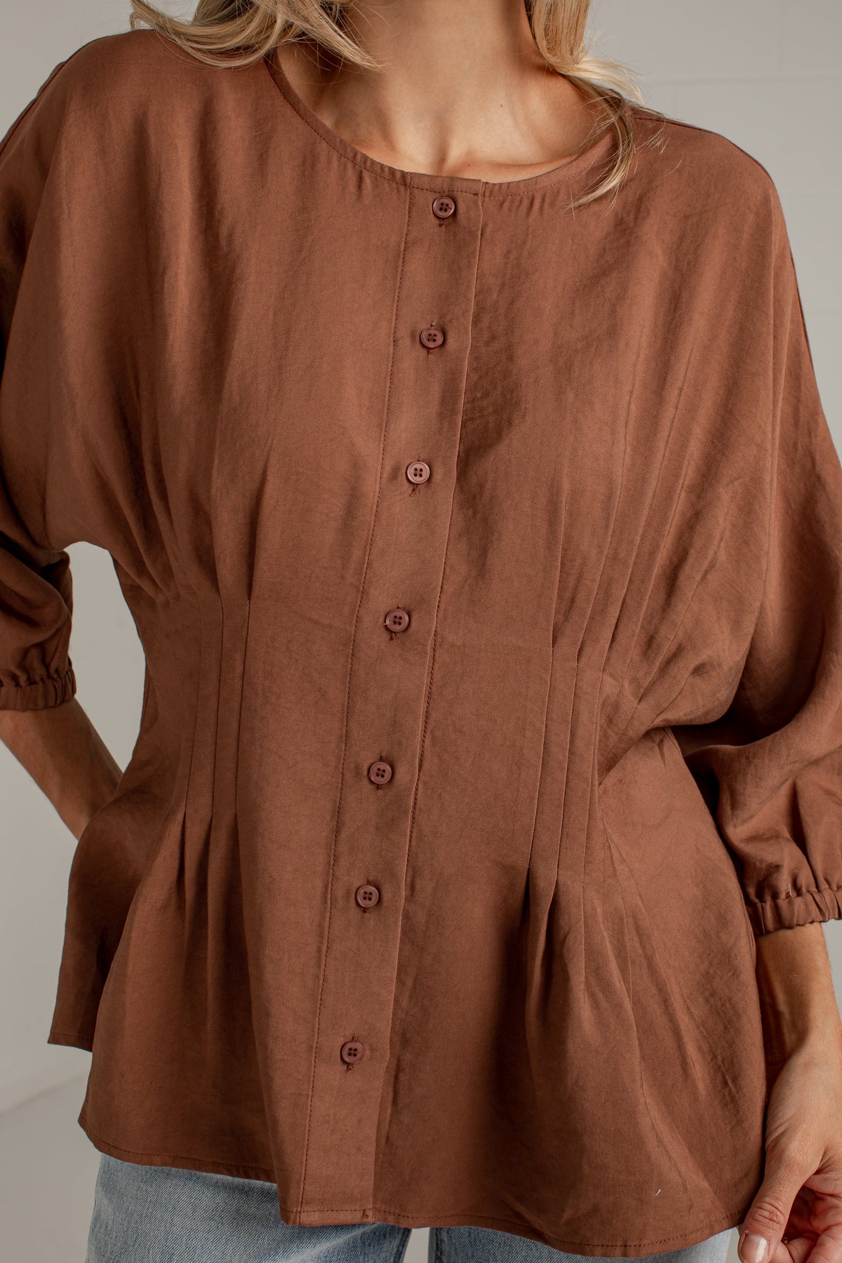 Chic Impression Peplum Button-Front Blouse