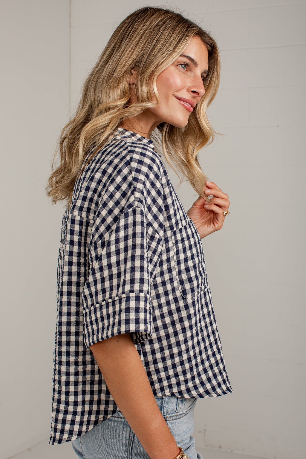 Checked In Gingham Casual Top
