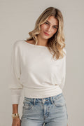 Chic Vision Off White Dolman Sleeve Knit Top