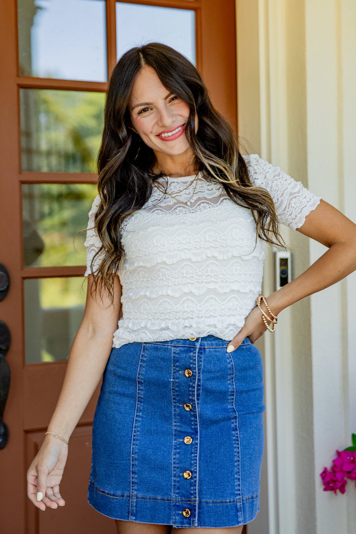 Delicate Devotion Off White Lace Blouse