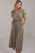 Changing Seasons Olive Button Front Maxi Dress