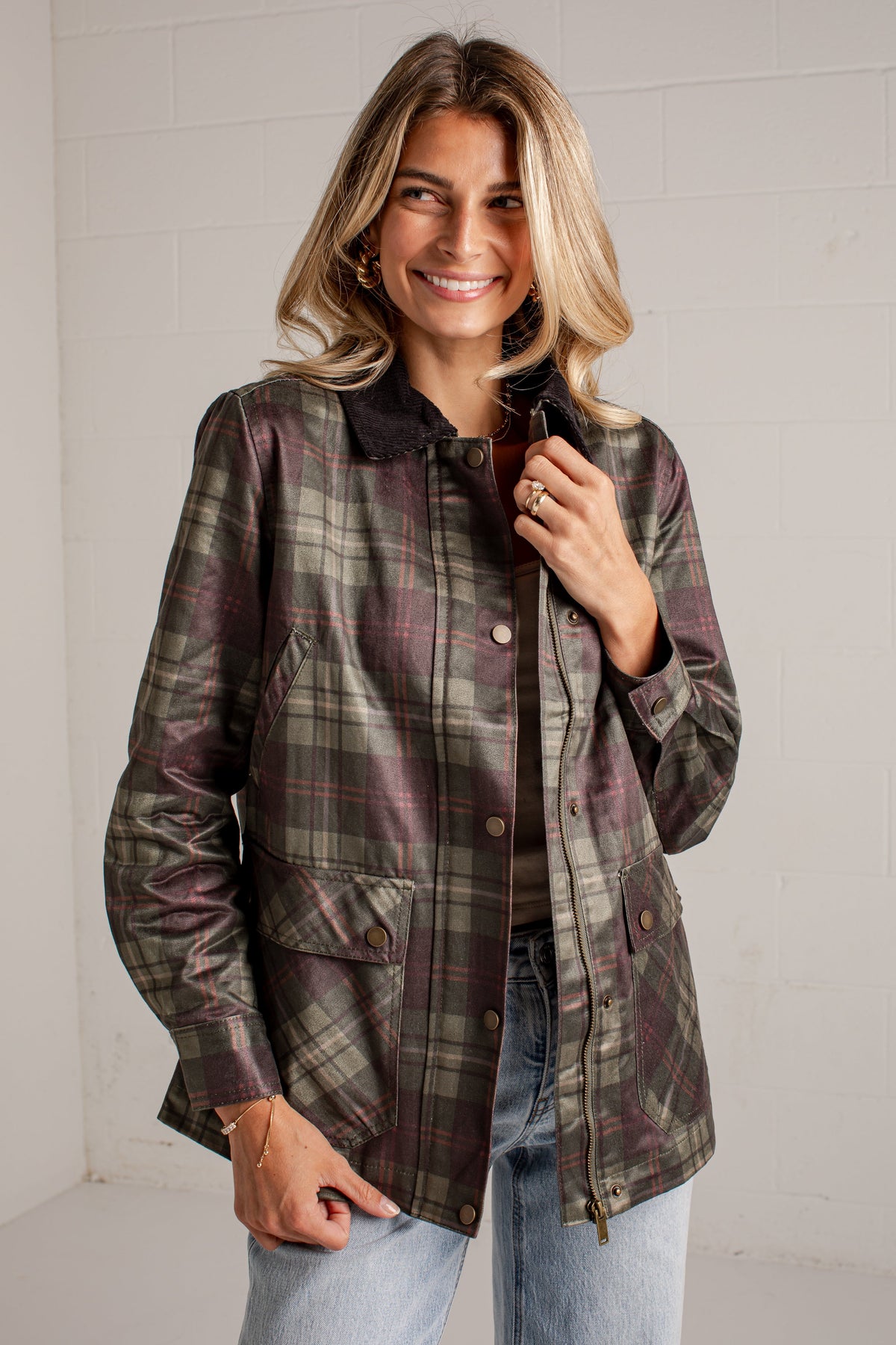 Autumn Agenda Olive Plaid Jacket