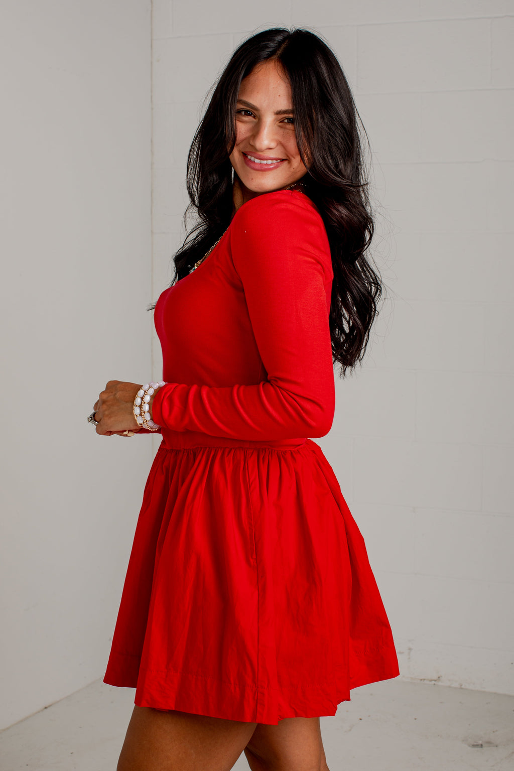Daily Wear Long Sleeve Mini Dress