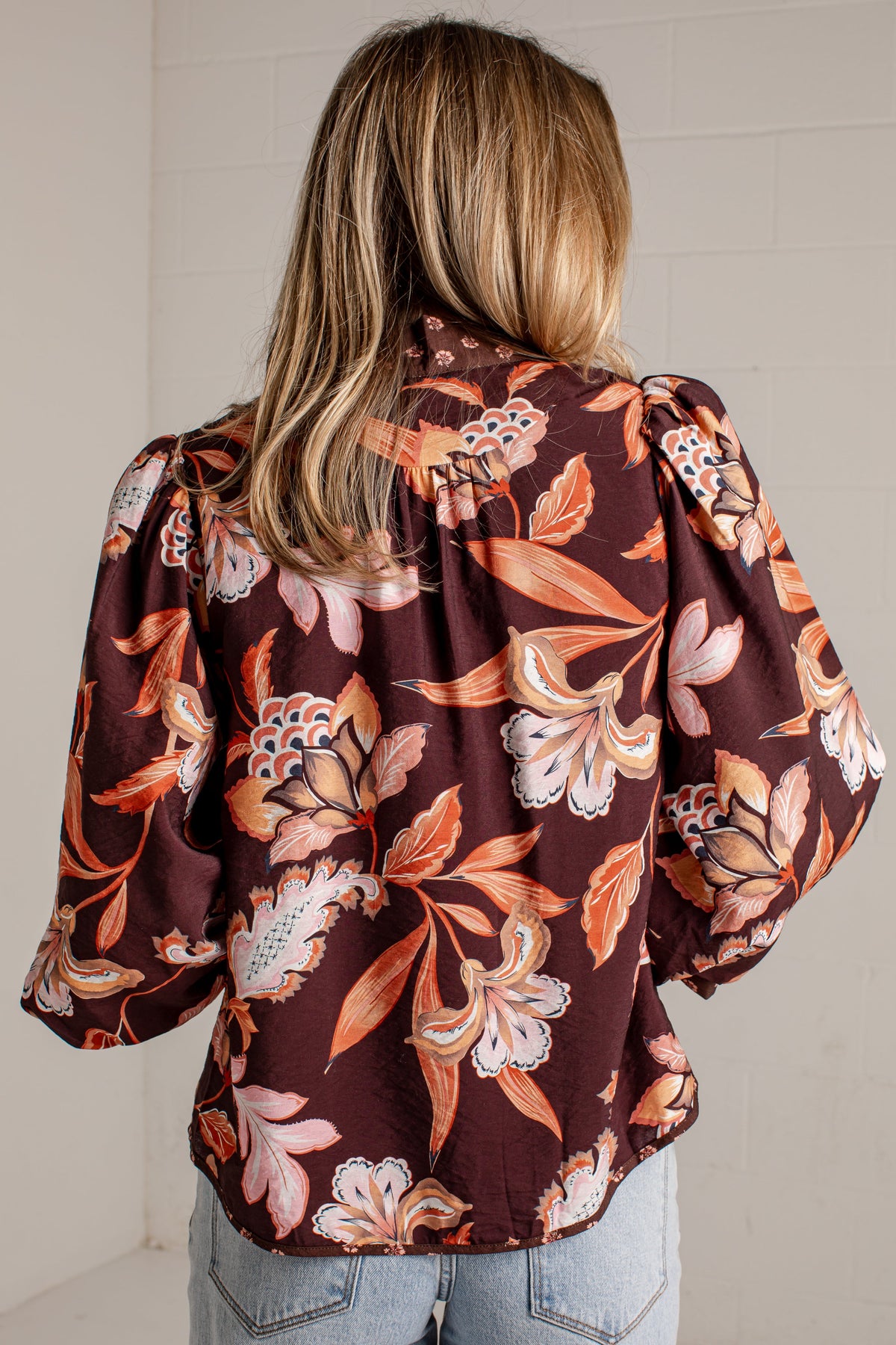 Autumn Detour Brown Floral Blouse
