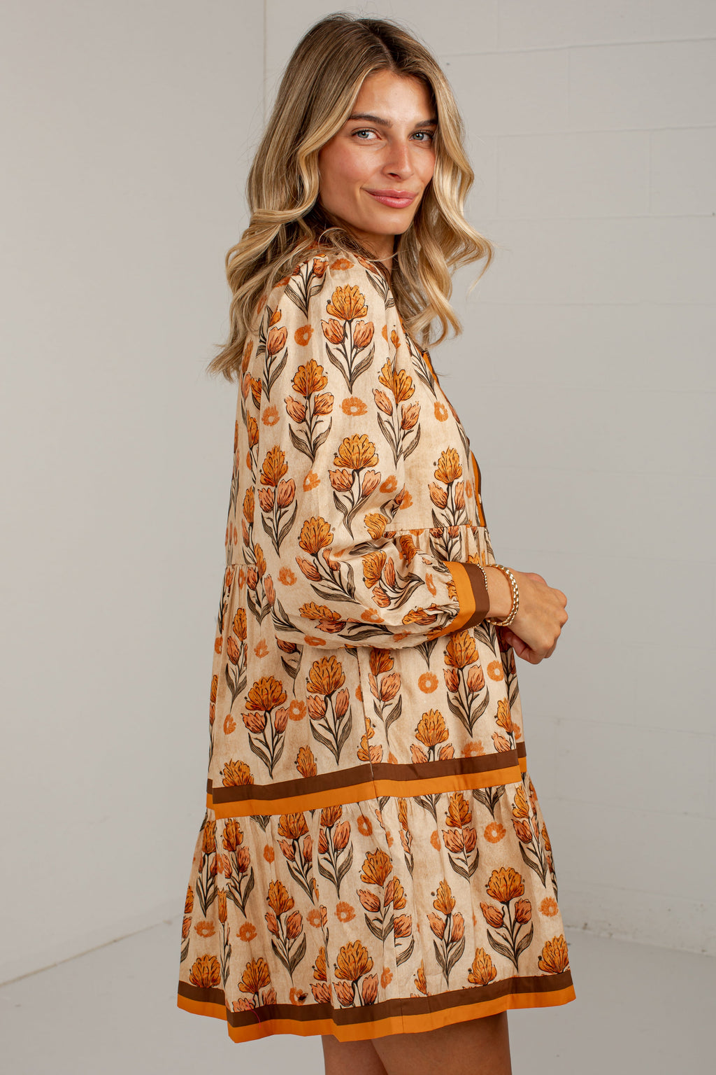 Beyond Beautiful Rust Floral Mini Dress