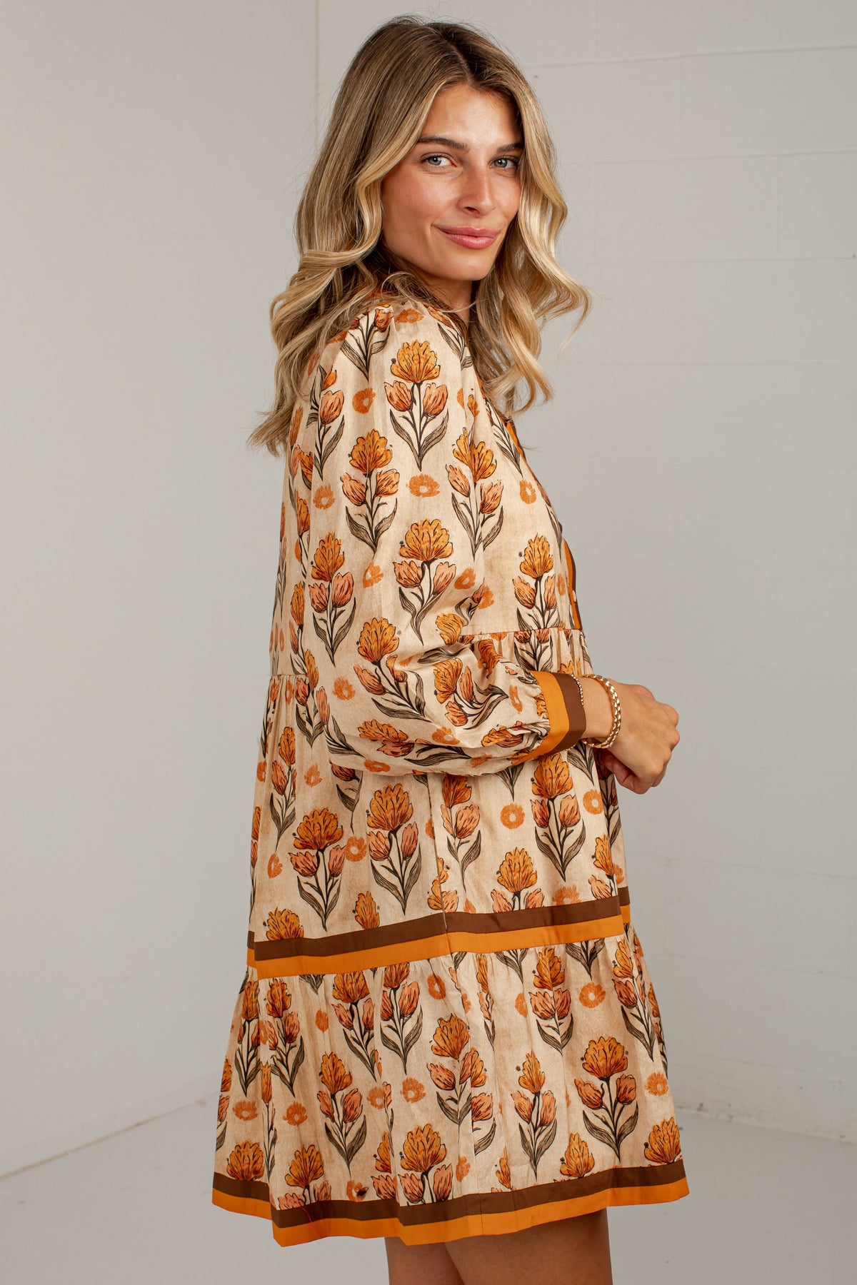 Beyond Beautiful Rust Floral Mini Dress