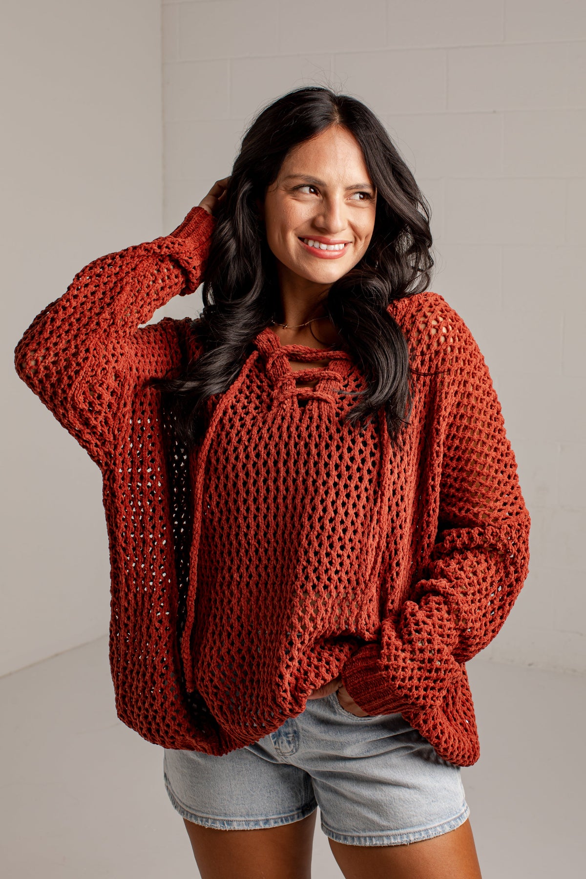 Autumn Air Open Knit Sweater