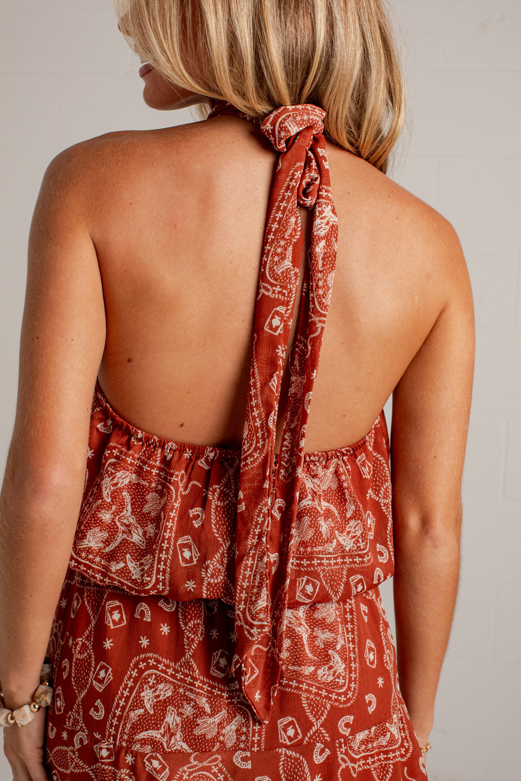Canyon Sunset Paisley Rust Mini Dress