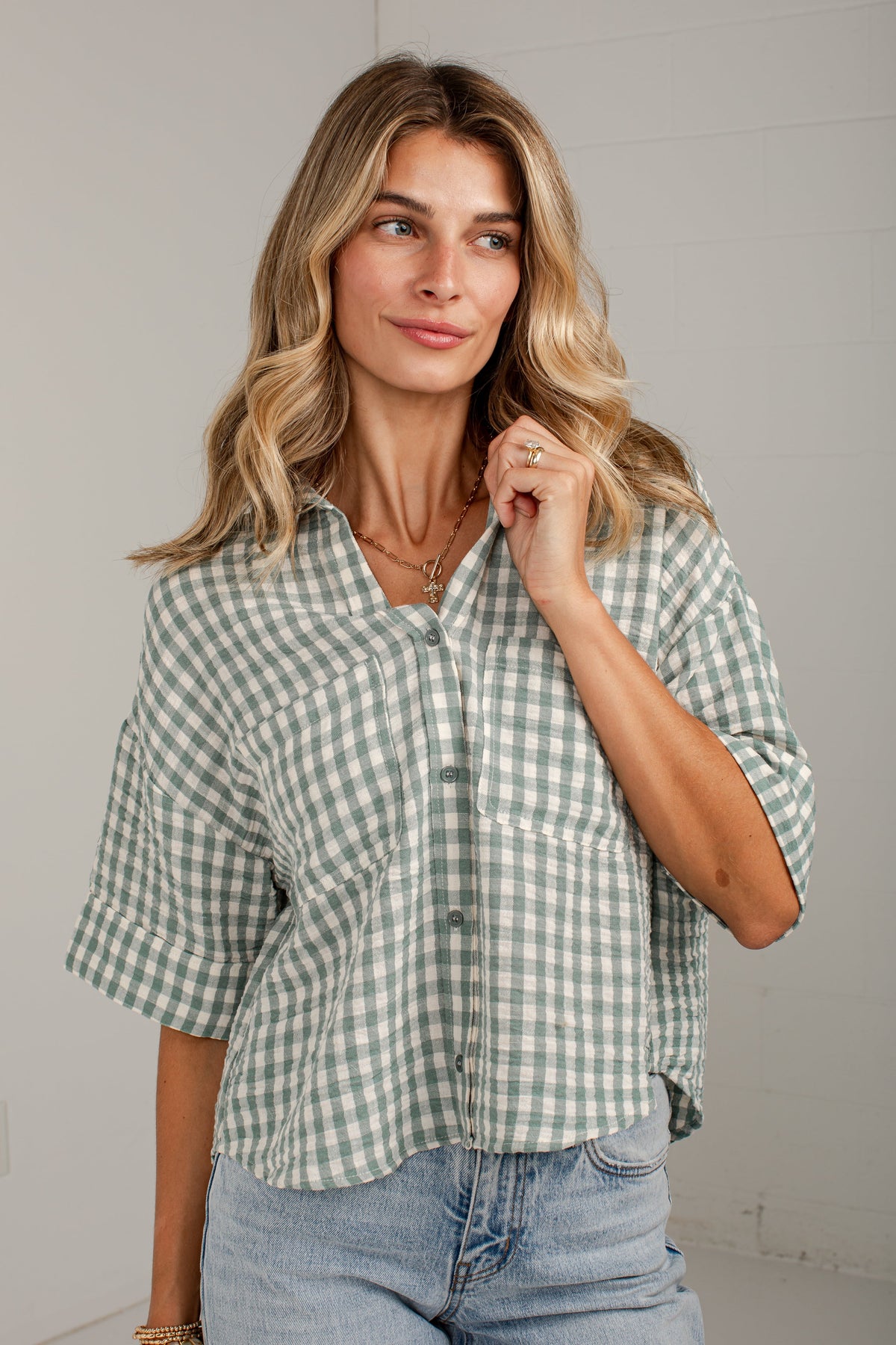 Checked In Gingham Casual Top