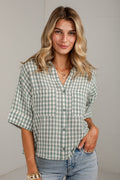 Checked In Gingham Casual Top