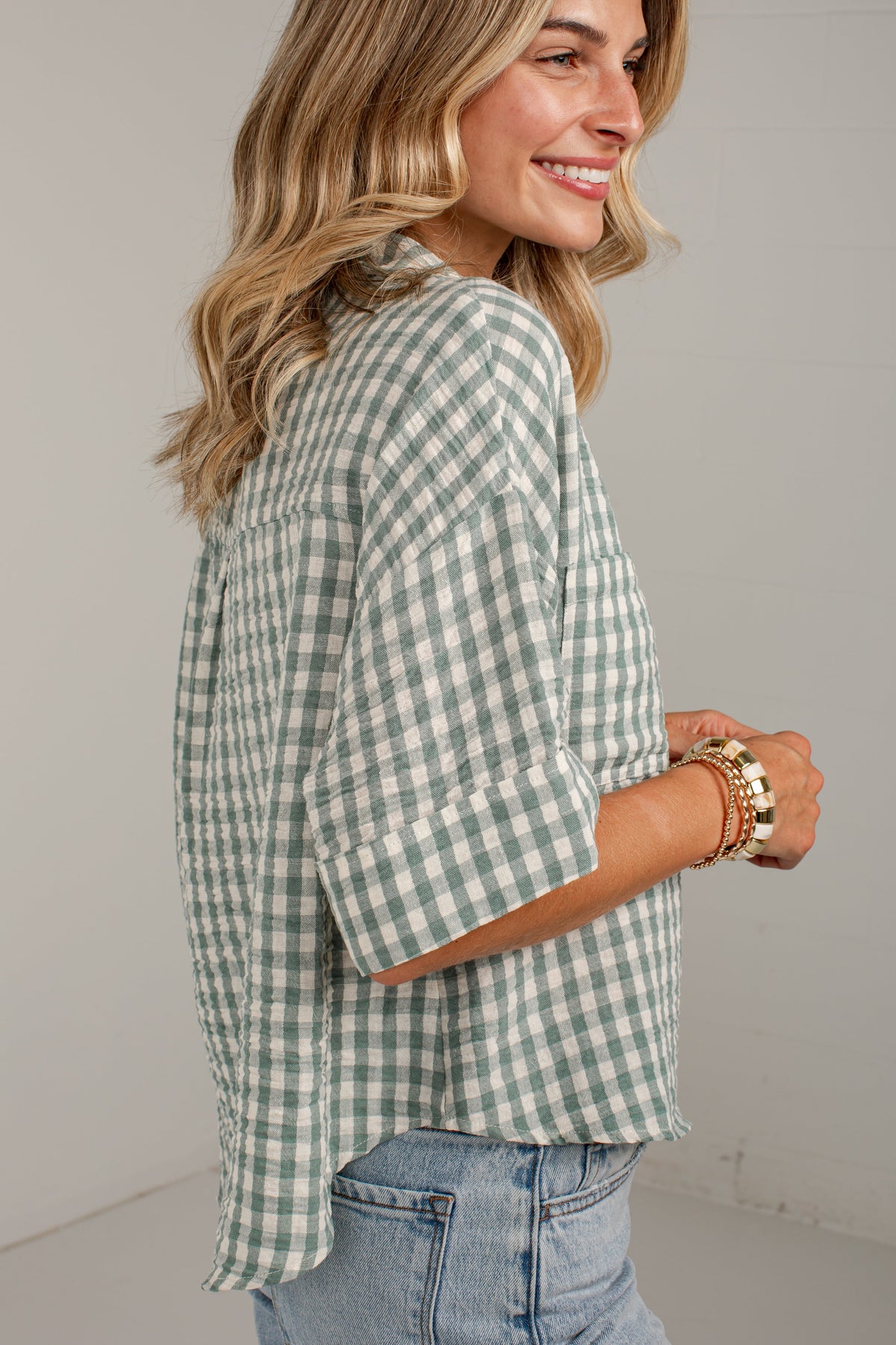 Checked In Gingham Casual Top