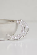 Aiden Silver Pearl Double Hoop Earrings