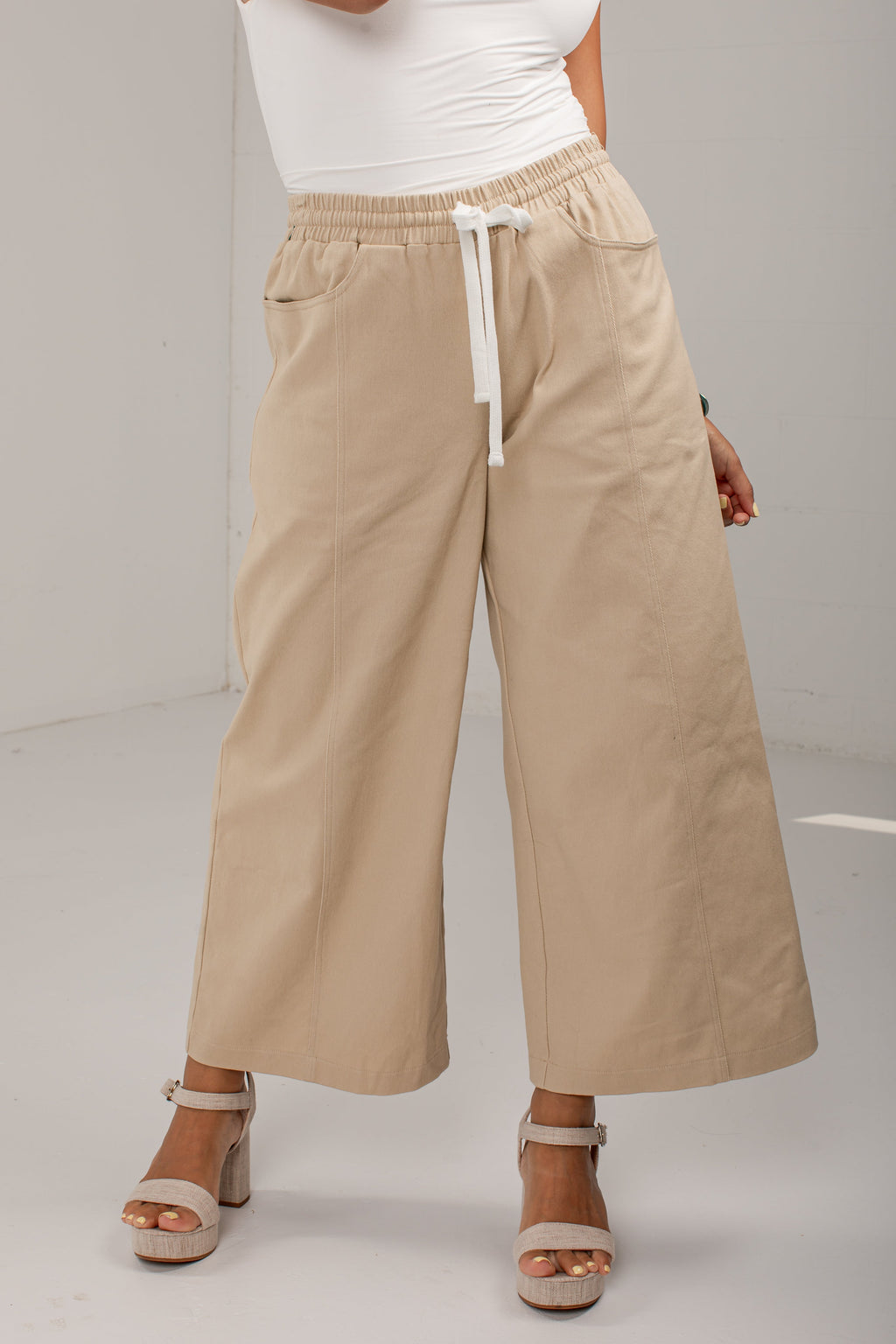 Autumn Taupe High Rise Wide Leg Pants