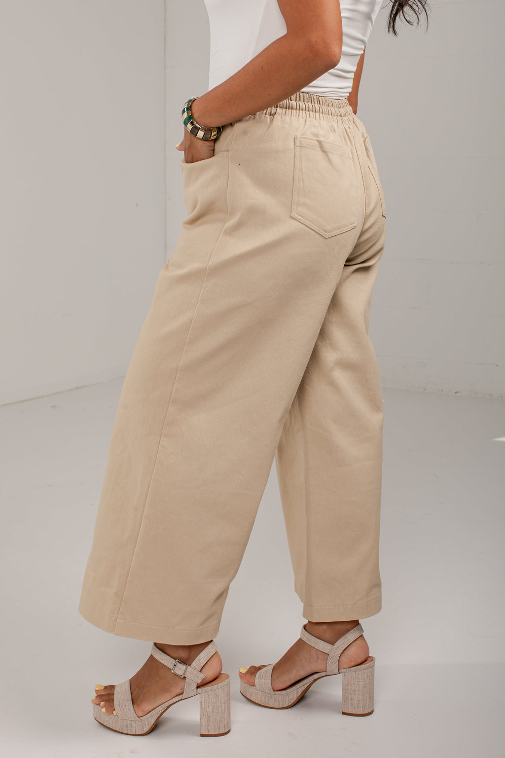 Autumn Taupe High Rise Wide Leg Pants