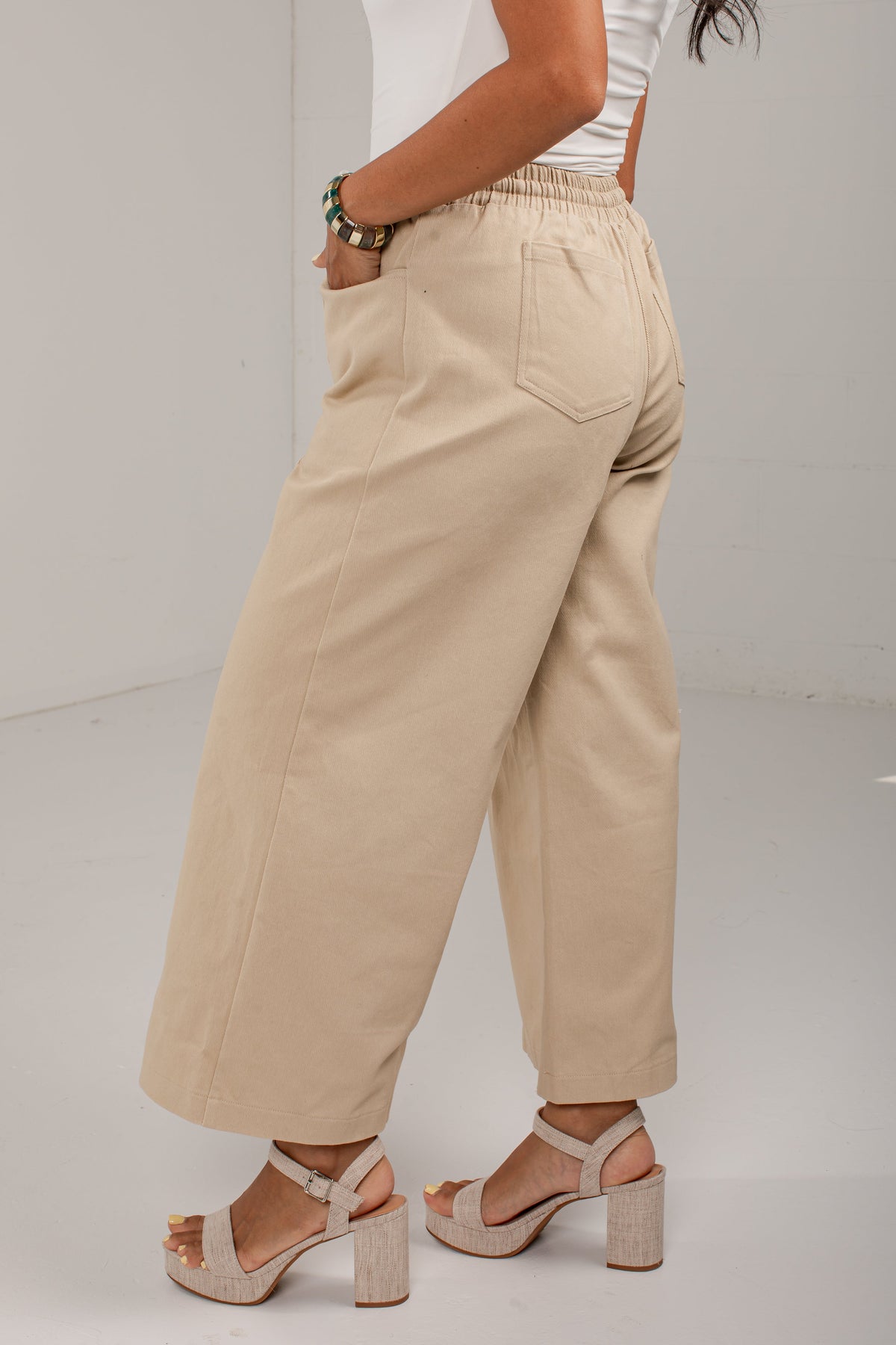 Autumn Taupe High Rise Wide Leg Pants